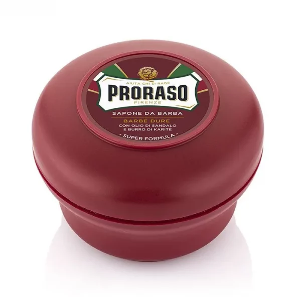 Jabón de Afeitar PRORASO SÁNDALO Y MANTECA DE KARITÉ 150ml Barbas Duras